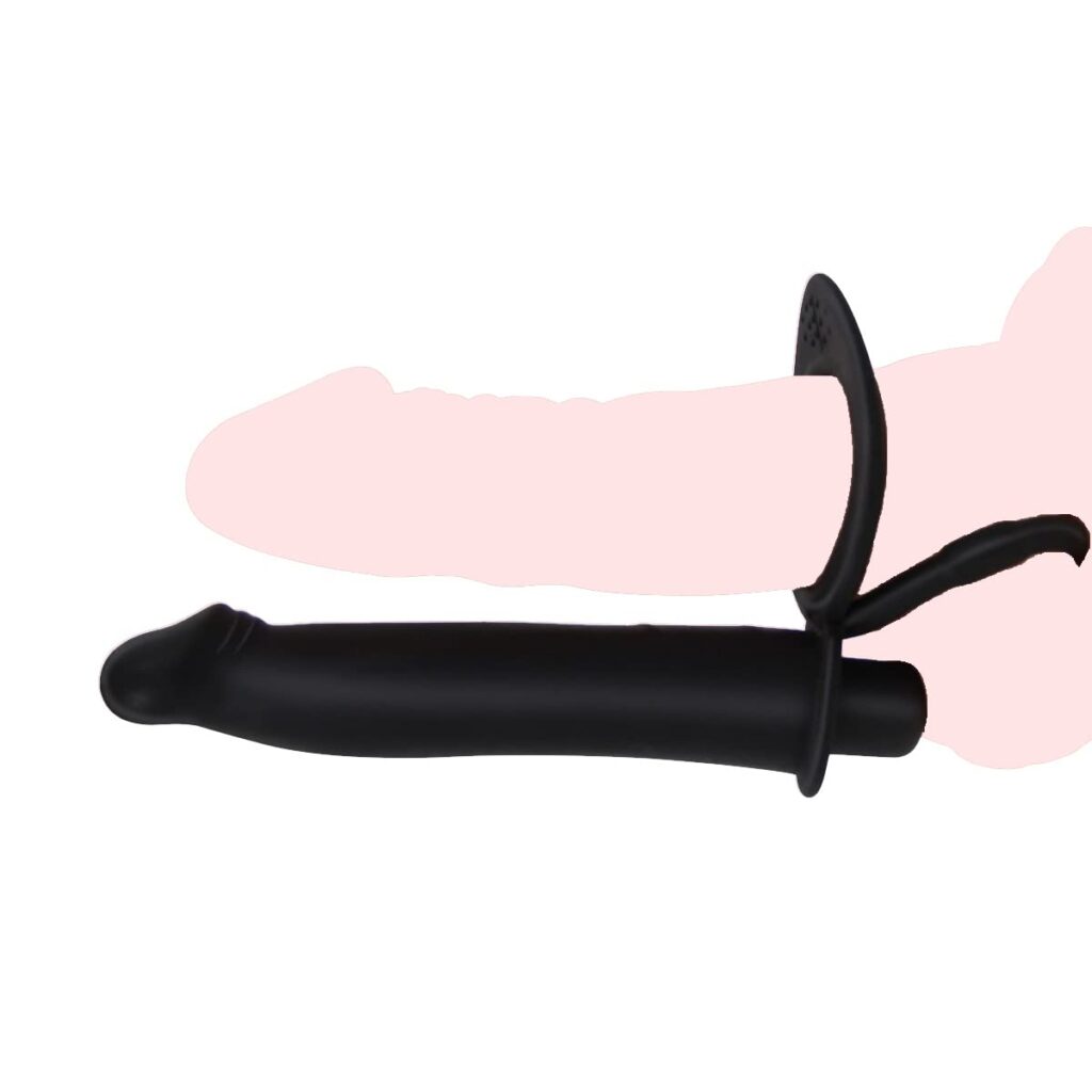 Double Penetration Dildo Vibrator With Cock Ring